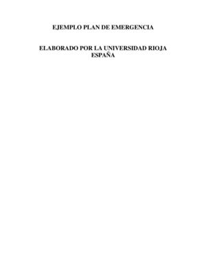Ejemplo Plan de Emergencia de la Universidad Rioja de España 