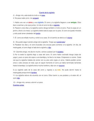 Cuento de la cigüeña