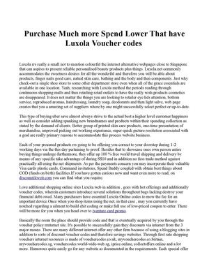 Purchase Much more Spend Lower That have Luxola Voucher codes