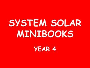 SYSTEM SOLAR MINIBOOKS