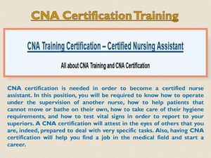 CNA Certification Training