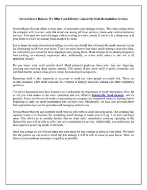 Gainesville mold cleanup