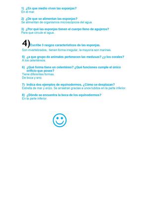 esponjas,celenterios y equnidermos