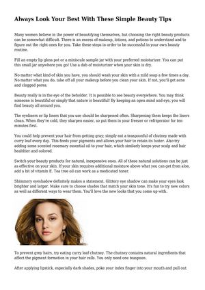Calameo Always Look Your Best With These Simple Beauty Tips