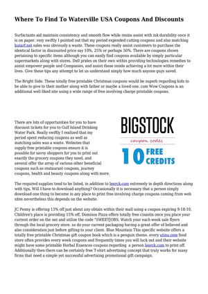 Where To Find To Waterville USA Coupons And Discounts