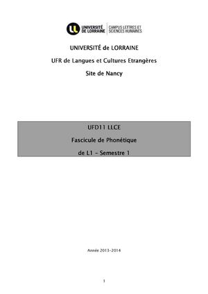 Extrait fascicule Phonétique UFD11