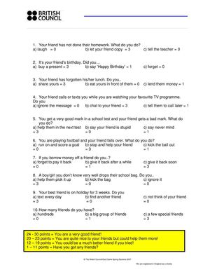 are you a good friend key