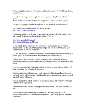 Depilazione laser genova