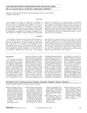 LOS PAISAJES FÍSICO-GEOGRÁFICOS DE LOS MANGLARES DE LA LAGUNA DE LA MANCHA, VERACRUZ, MÉXICO