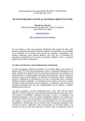 Material educativo al material didáctico web