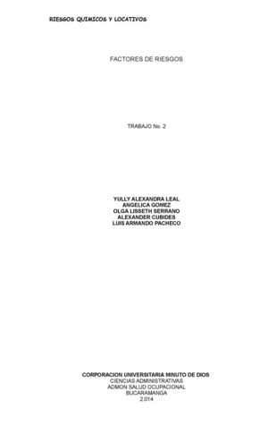 RIESGOS QUIMICOS Y LOCATIVOS