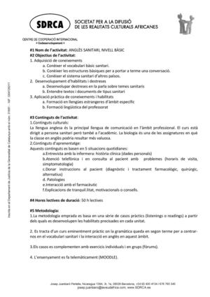 Fitxa GenCat Anglès sanitari