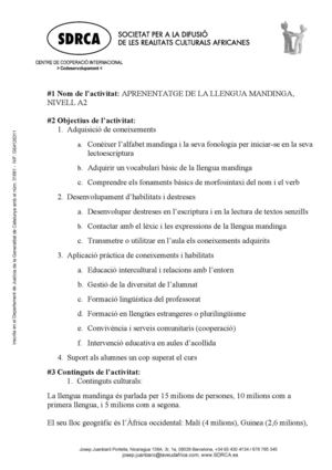 Fitxa GenCat Mandinga