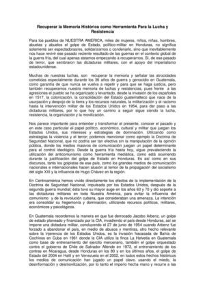 Recuperar la memoria histórica como herramienta para la lucha y la resistencia GUATEMALA
