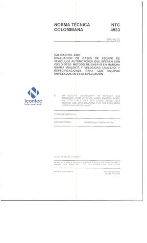 NTC 4983 CALIDAD DEL AIRE - Gasolina