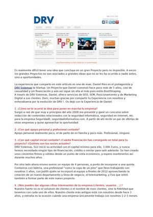 TodoStartups publica entrevista al director técnico de DRV Sistemas