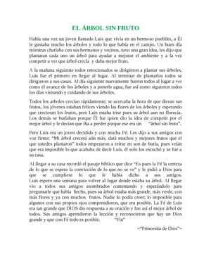 Cuento El árbol sin fruto NTL