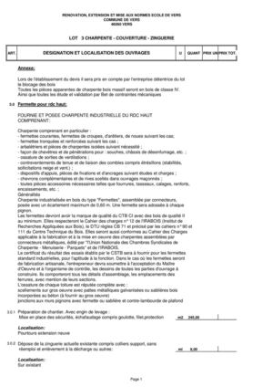 DPGF LOT N°3 CHARPENTE COUVERTURE ZINGUERIE ECOLE DE VERS
