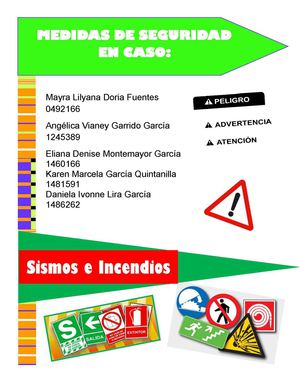 Medidas de seguridad en caso de sismos e incendios 