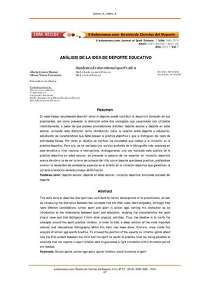 Análisis del Deporte Educativo