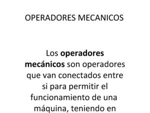 OPERADORES MECANICOS