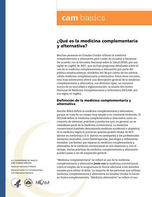 ¿Qué es la medicina complementaria y alternativa?