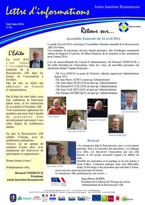 Lettre d'information - mai/juin 2014