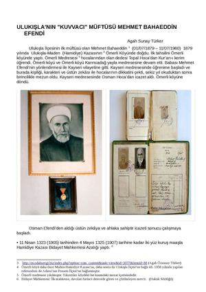 Ulukışla Kuvayı Millici Müftüsü ve Mızrak Duruşlu Kadınlar