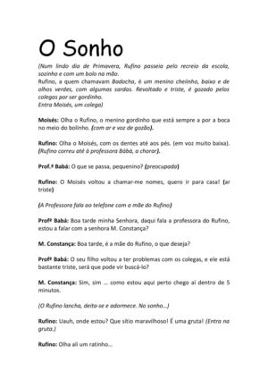 O SONHO - Texto sobre Saúde Oral