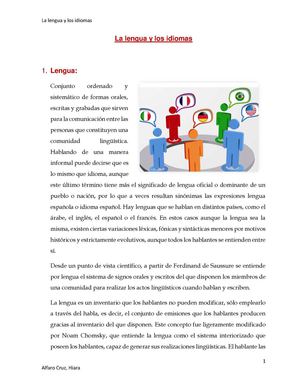 La lengua y los idiomas