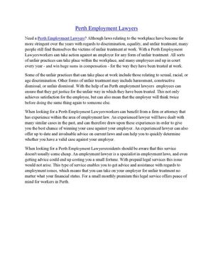 Perth Employment Lawyers