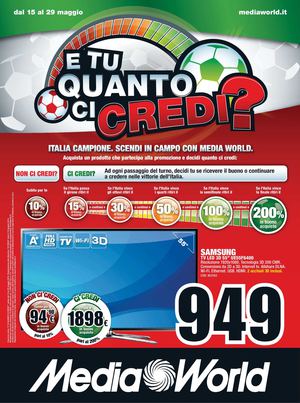 Volantino MediaWorld dal 15 al 29 maggio 2014