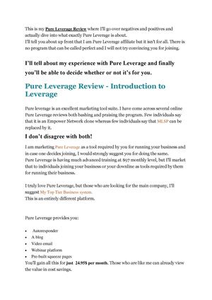 Pure Leverage Review