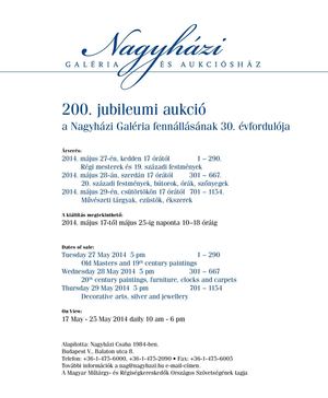 Nagyházi Galéria és Aukciósház – 200. aukció - május 27. (első nap)