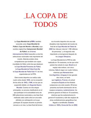 INFORMACIÓN SOBRE EL MUNDIAL 2014