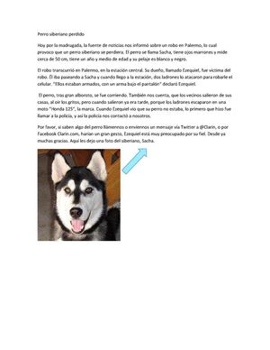 Lectura opcional, los ojos del perro siberiano