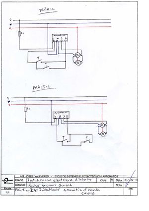 Pràctica 24 Instal·lació Automàtic d'escala ( 4 fils)