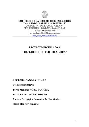 PROYECTO INSTITUCIONAL COLEGIO ROCA