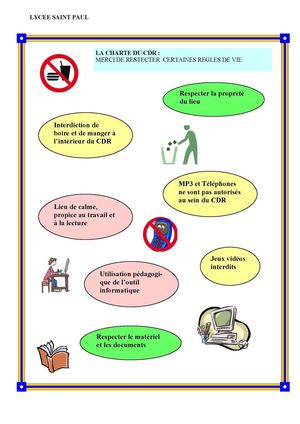 La charte des règles de vie