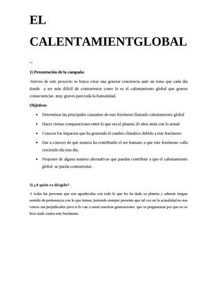 EL CALENTAMIENTO GLOBAL