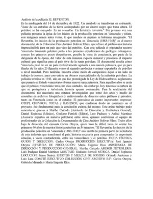 Análisis de la película EL REVENTON