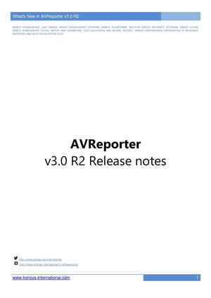 AVReporter v3.0 R2 Release Notes