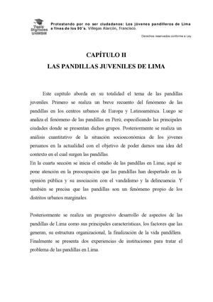 LAS PANDILLAS  JUVENILES DE  LIMA 