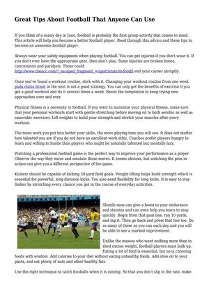 Great Tips About Football That Anyone Can Use