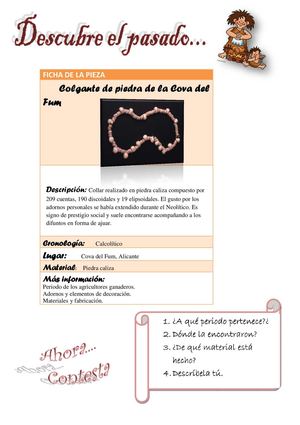 Actividad de pieza arqueológica