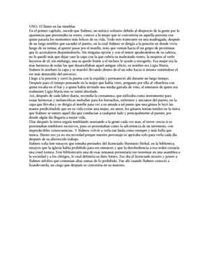 resumen del capitulo 1 de "EL LLANTO EN LAS TINIEBLAS"