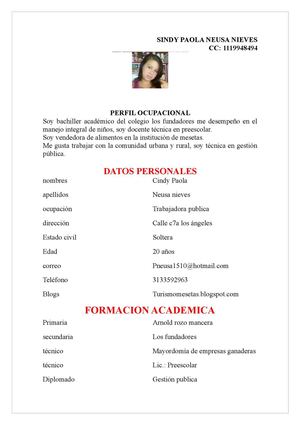 hoja de vida paola 