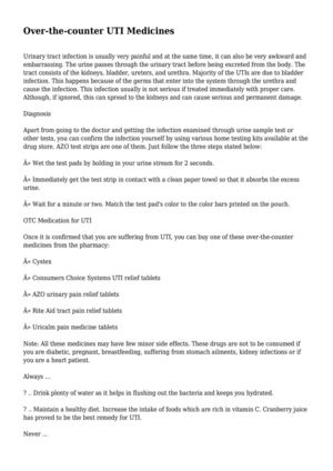 Over-the-counter UTI Medicines