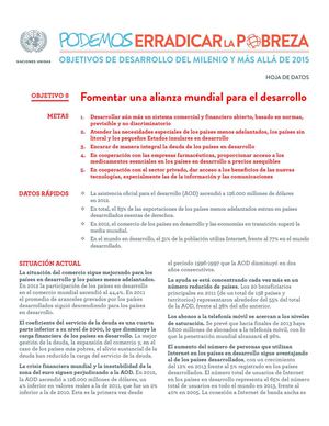 Objetivo 8. Fomentar la alianza mundial para el desarrollo