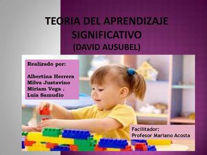 TEORÍA DEL APRENDIZAJE SIGNIFICATIVO